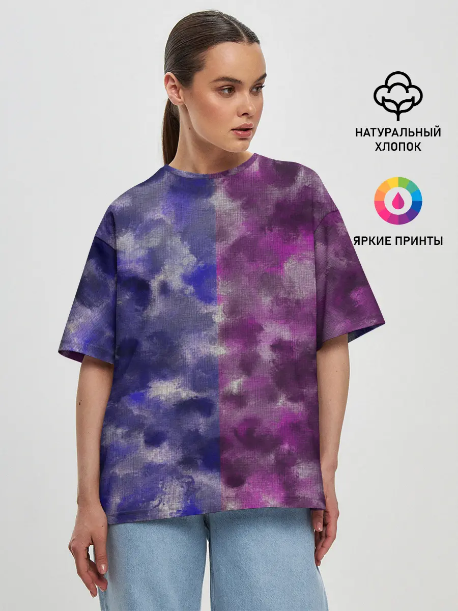 Женская футболка оверсайз / Sides Camouflage