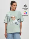 Женская футболка оверсайз / Чимин в цветах