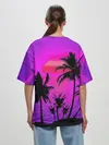 Женская футболка оверсайз / Неоновый Закат