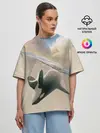 Женская футболка оверсайз / косатка