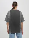 Женская футболка оверсайз / Черно-Серая Кожа