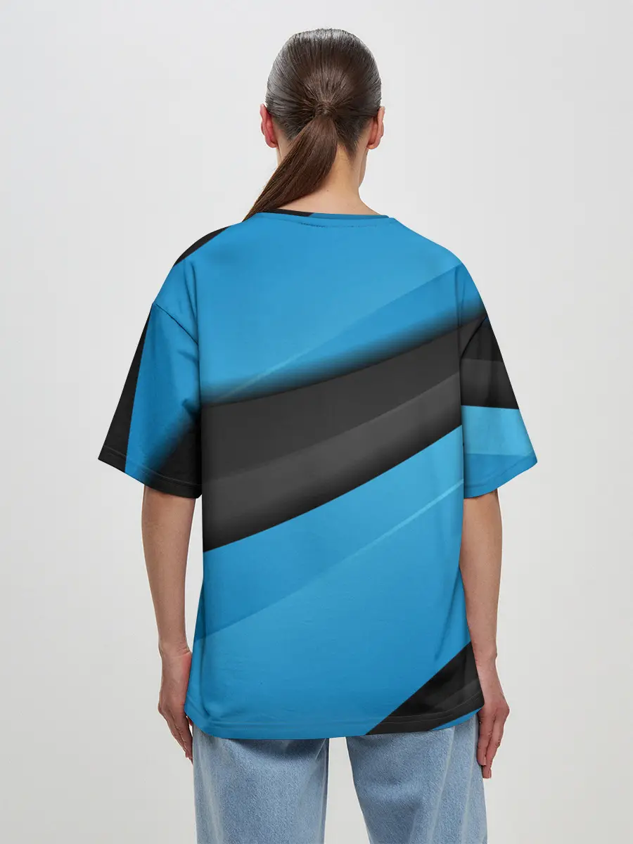 Женская футболка оверсайз / Blue Sport Style