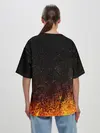 Женская футболка оверсайз / Чёрный клевер Аста в огне