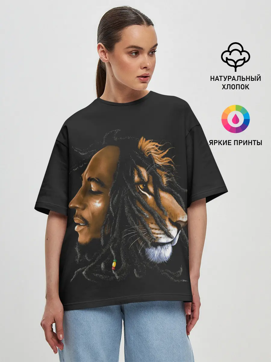 Женская футболка оверсайз / БОБ МАРЛИ