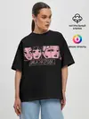 Женская футболка оверсайз / Black Pink Art