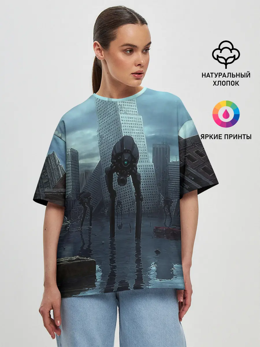 Женская футболка оверсайз / Халф-лайф