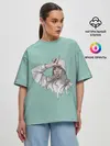 Женская футболка оверсайз / Billie Eilish Mint Art