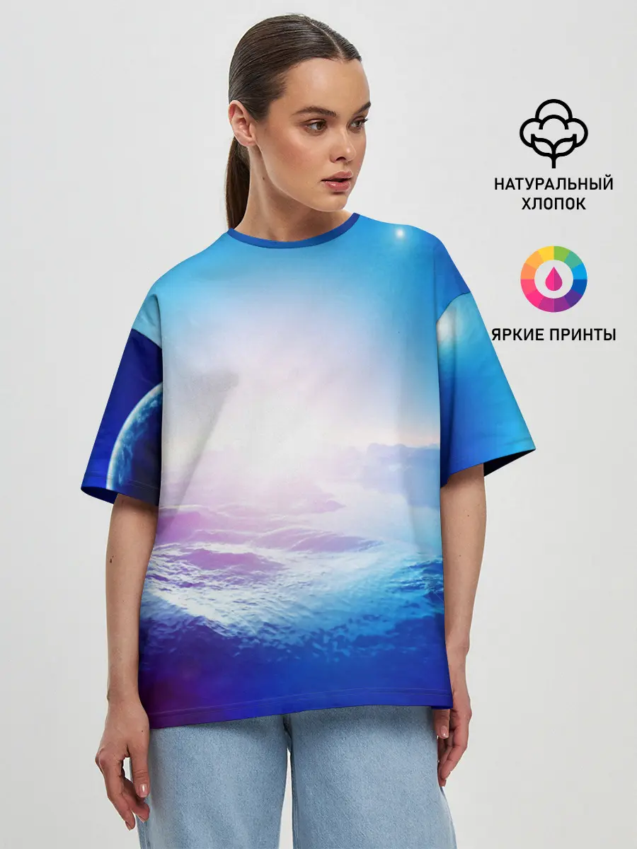 Женская футболка оверсайз / ЛУНА