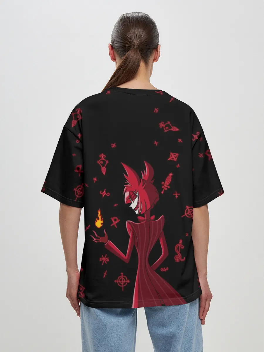 Женская футболка оверсайз / Аластор Отель Хазбин