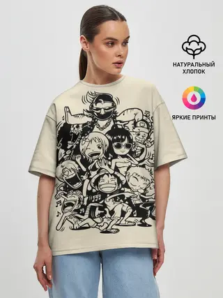Женская футболка оверсайз / герои One Piece