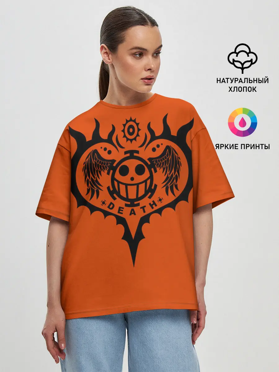 Женская футболка оверсайз / сердце One Piece