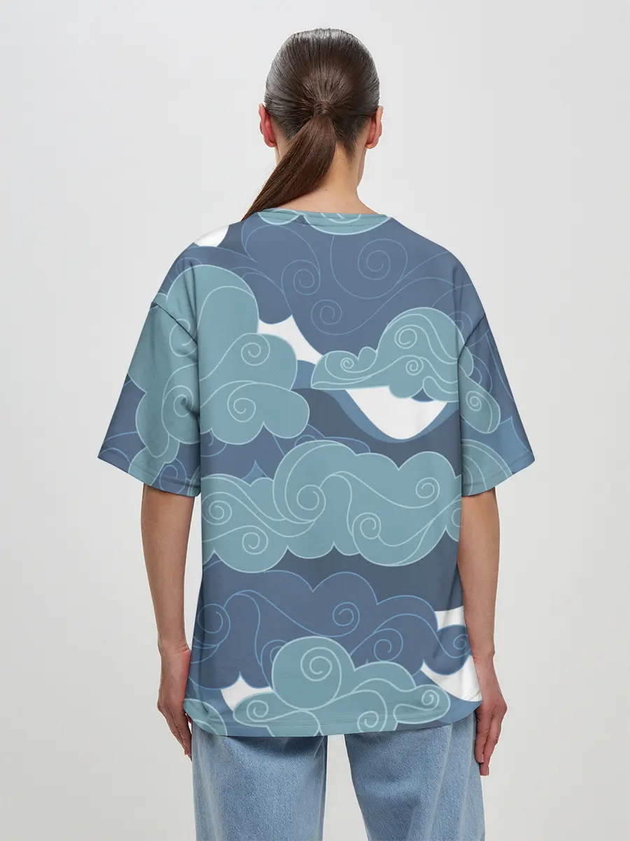 Женская футболка оверсайз / Небо над Китаем