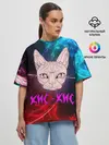 Женская футболка оверсайз / Кис-Кис