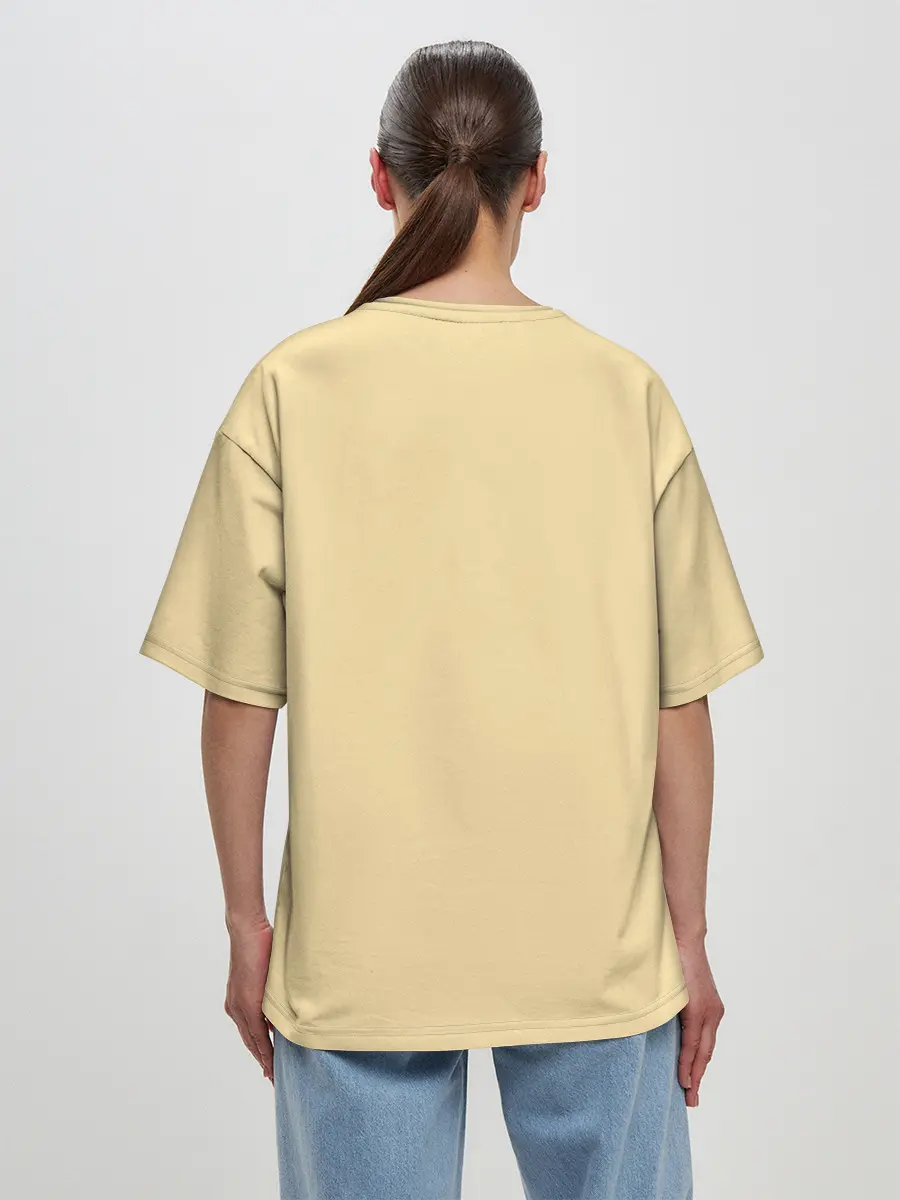 Женская футболка оверсайз / Woman yelling at Cat meme