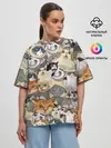 Женская футболка оверсайз / ALL CATS MEMES