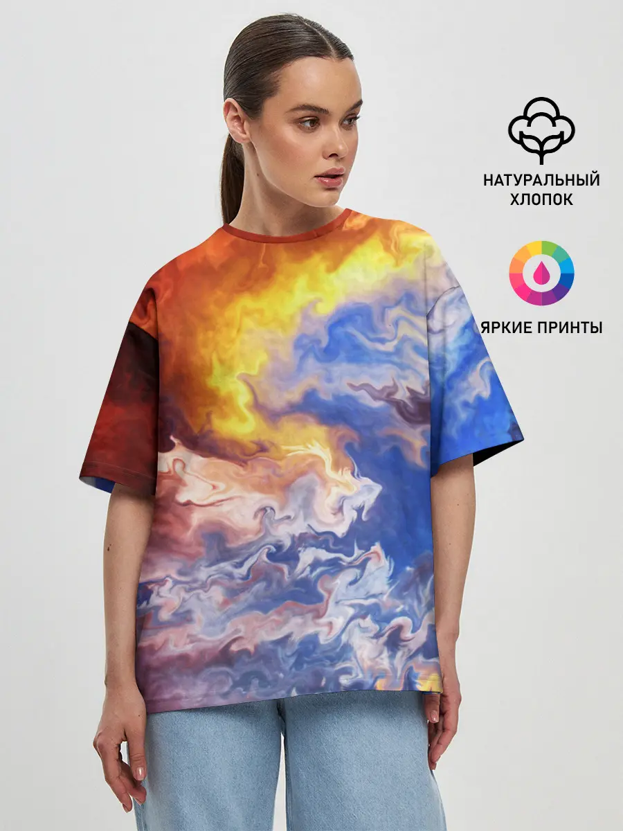 Женская футболка оверсайз / Краски