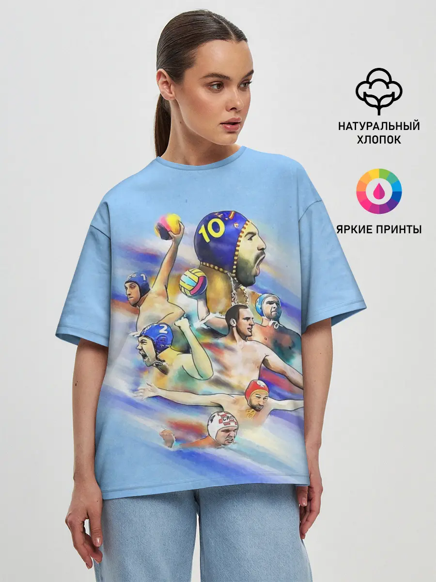 Женская футболка оверсайз / Water polo players