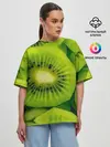 Женская футболка оверсайз / Зеленый киви