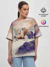 Женская футболка оверсайз / Sea Sunset Horse