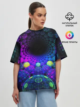 Женская футболка оверсайз / PSY NEON