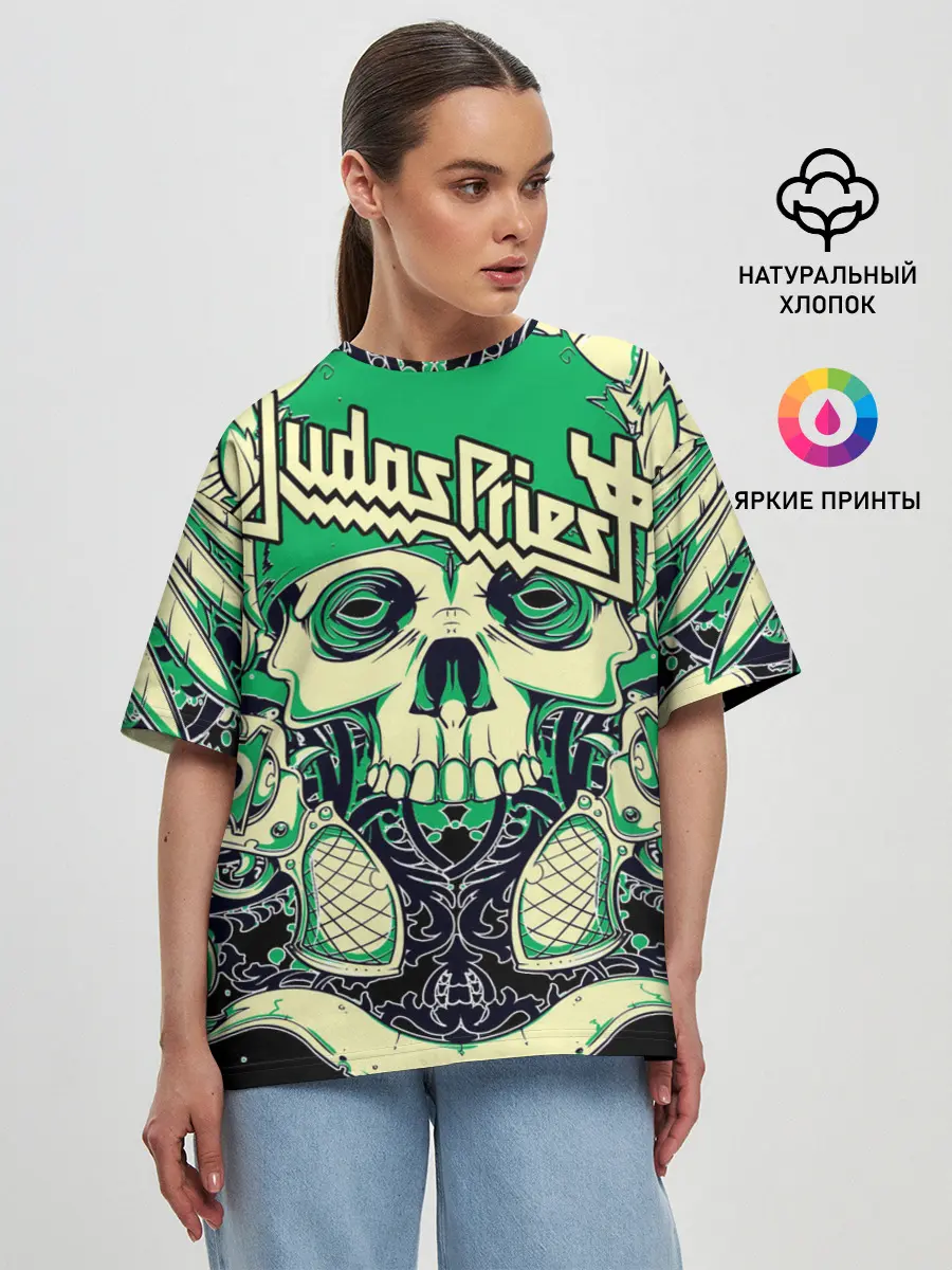 Женская футболка оверсайз / JUDAS PRIEST | ДЖУДАС ПРИСТ