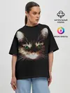 Женская футболка оверсайз / Зеленоглазый кот