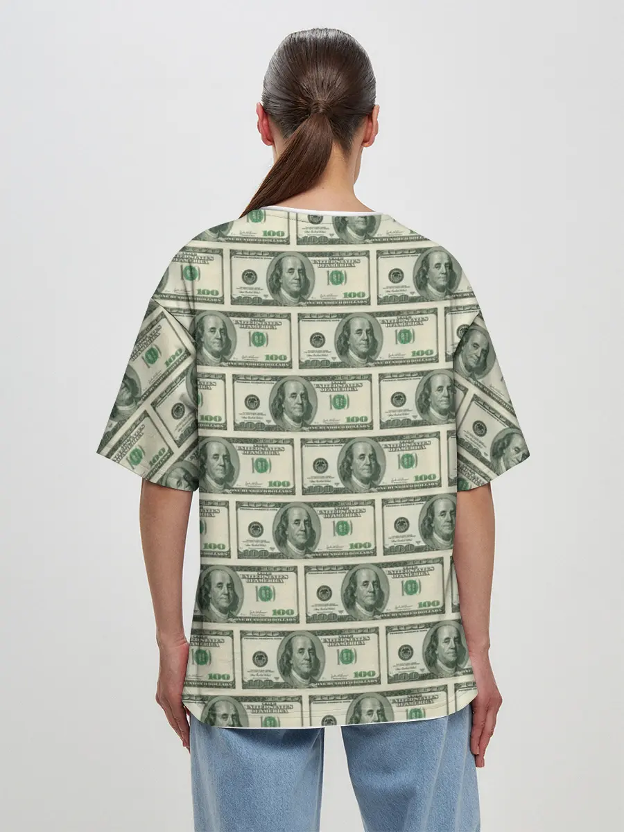 Женская футболка оверсайз / Денежная тема