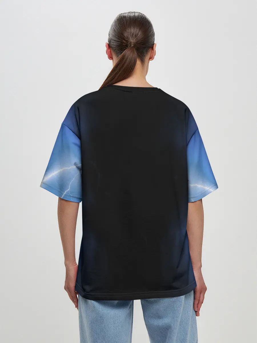 Женская футболка оверсайз / Грозовой кошак