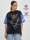 Женская футболка оверсайз / Грозовой кошак