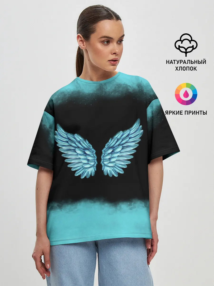 Женская футболка оверсайз / Крылья Ангела