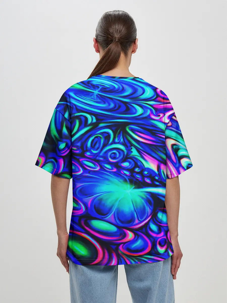 Женская футболка оверсайз / PSY NEON