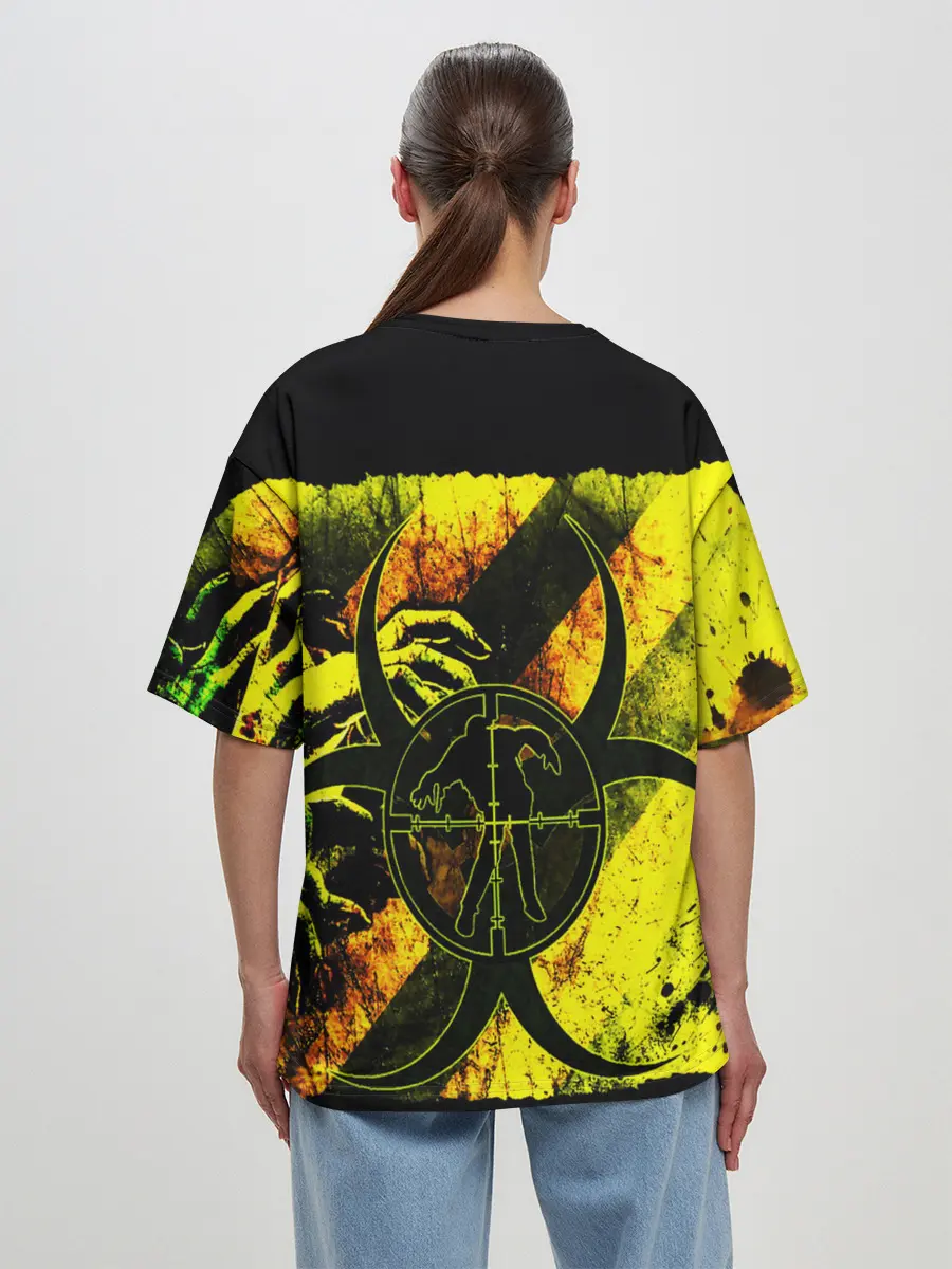 Женская футболка оверсайз / BIOHAZARD