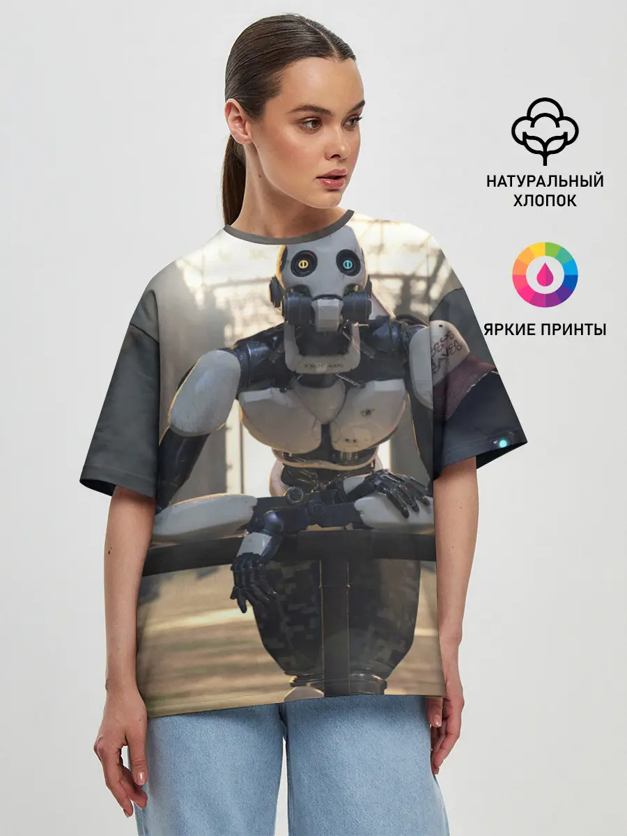 Женская футболка оверсайз / Любовь Смерть Роботы