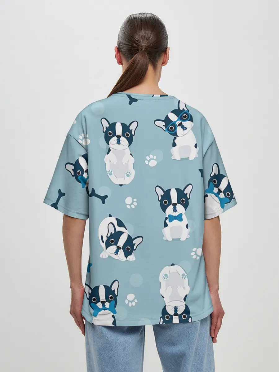 Женская футболка оверсайз / Собачки