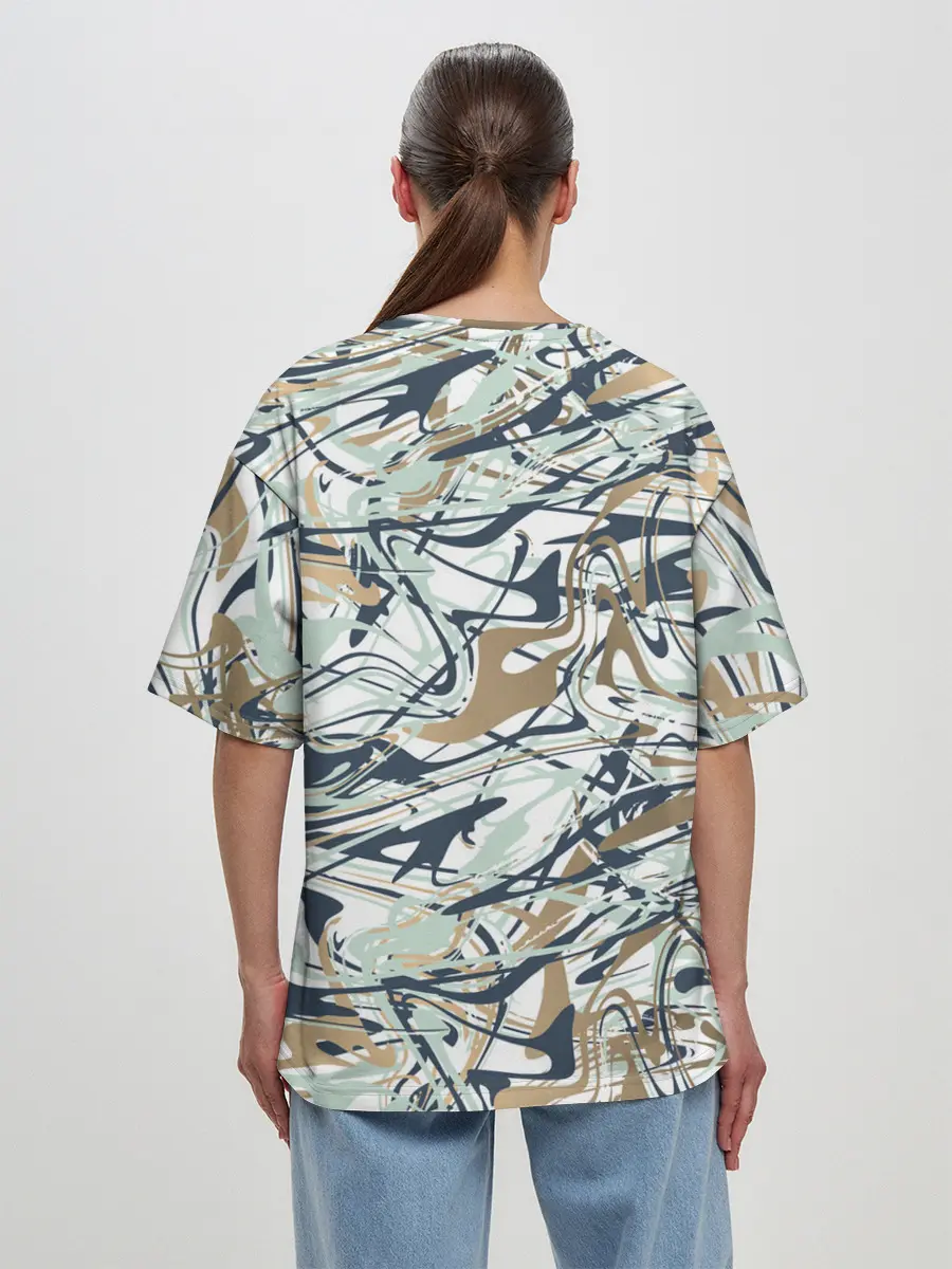 Женская футболка оверсайз / Узор красками