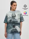 Женская футболка оверсайз / Skyrim Warrior
