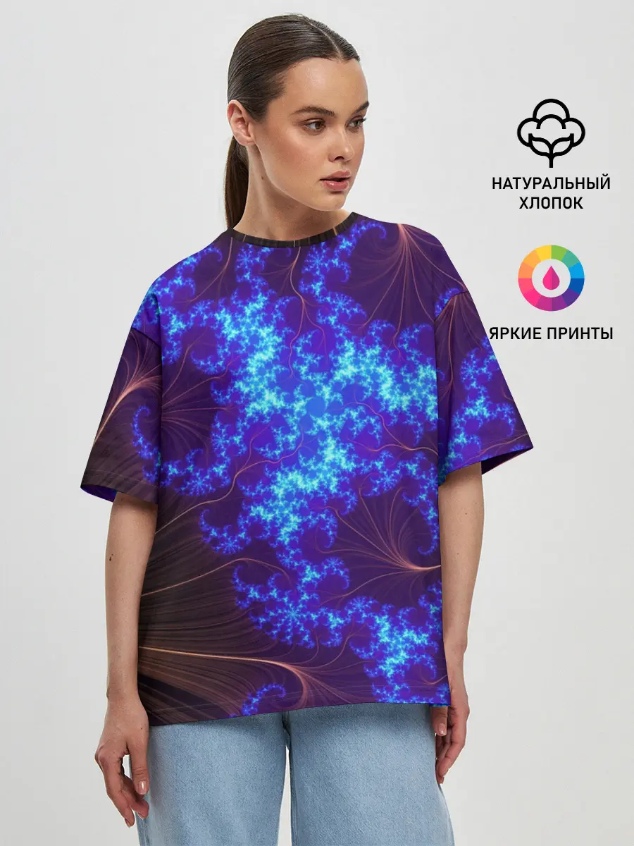Женская футболка оверсайз / FRACTAL STORM