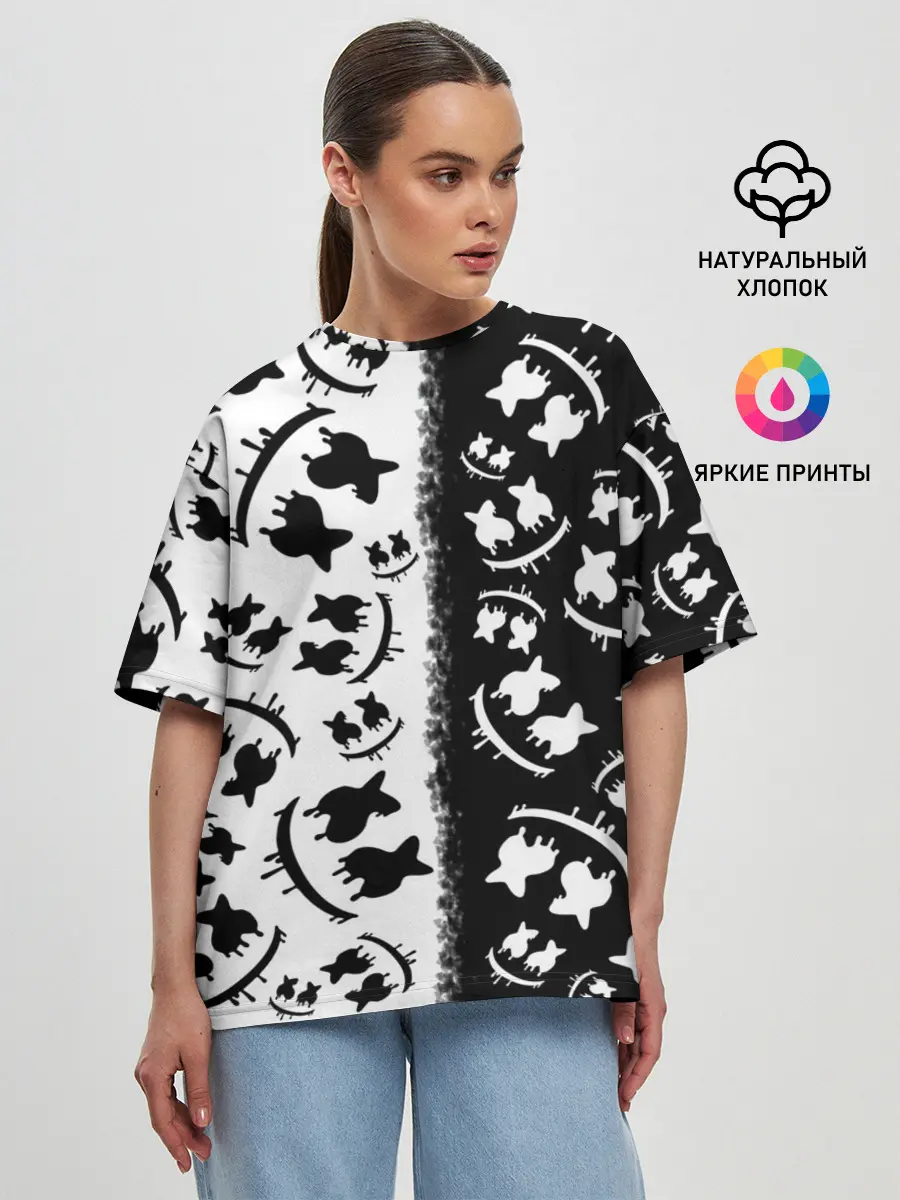 Женская футболка оверсайз / MARSHMELLO