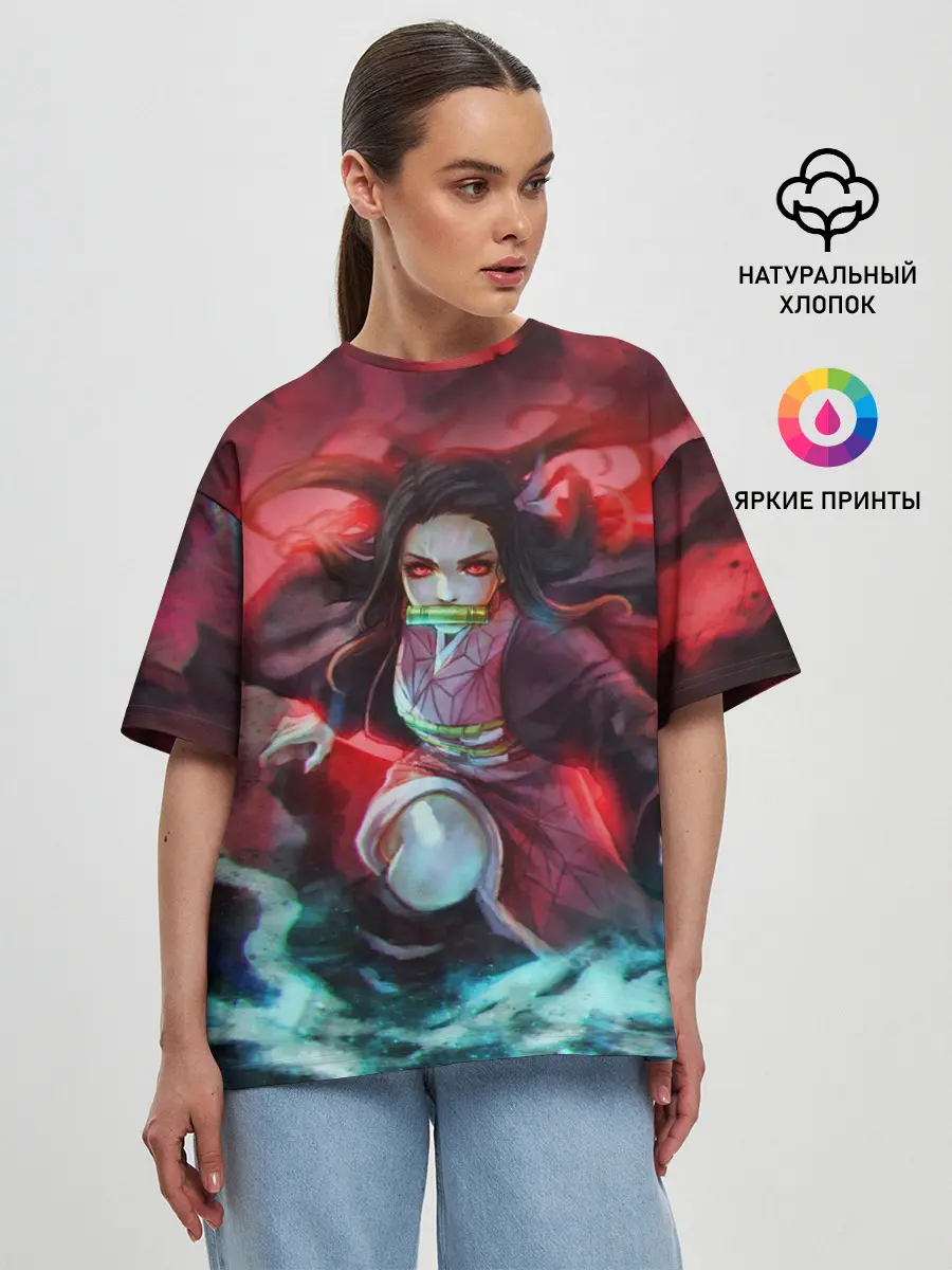 Женская футболка оверсайз / НЕЗУКО КАМАДО