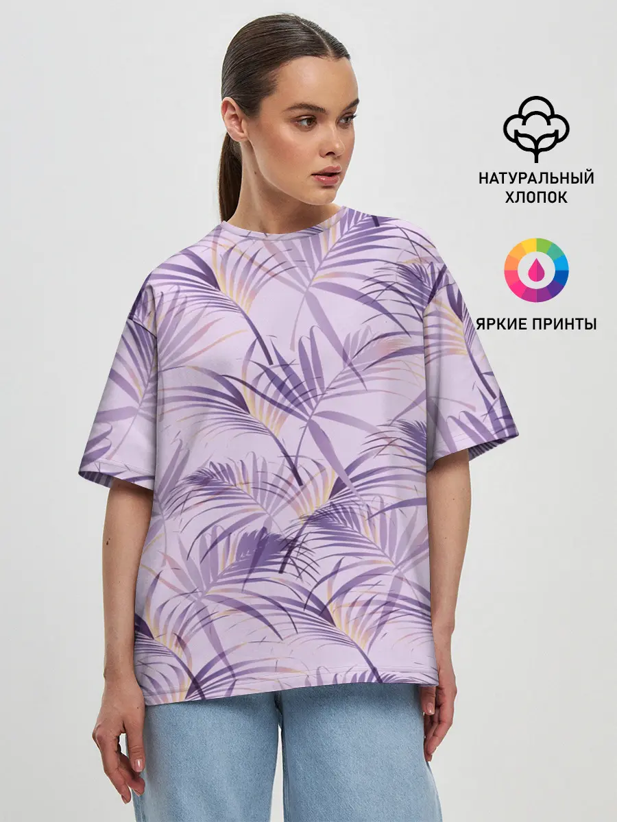 Женская футболка оверсайз / Листья