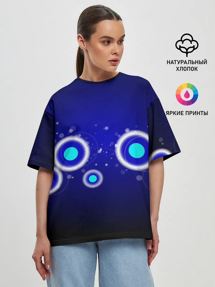 Женская футболка оверсайз / Молекулы
