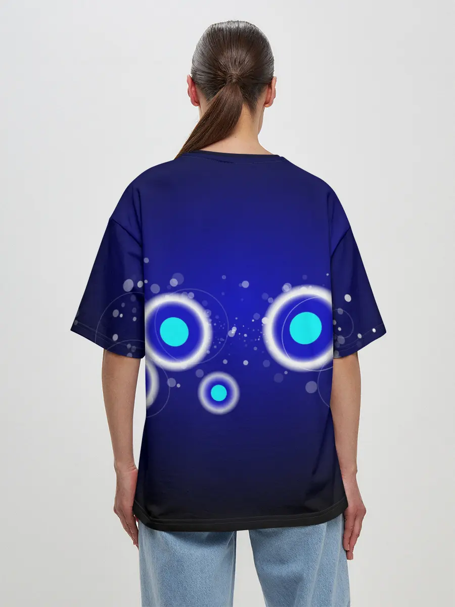 Женская футболка оверсайз / Молекулы