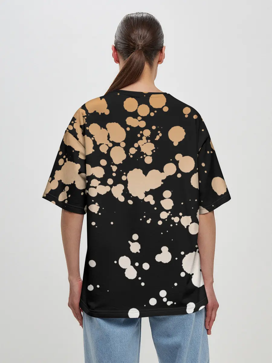 Женская футболка оверсайз / Buon Giorno коричневые брызги