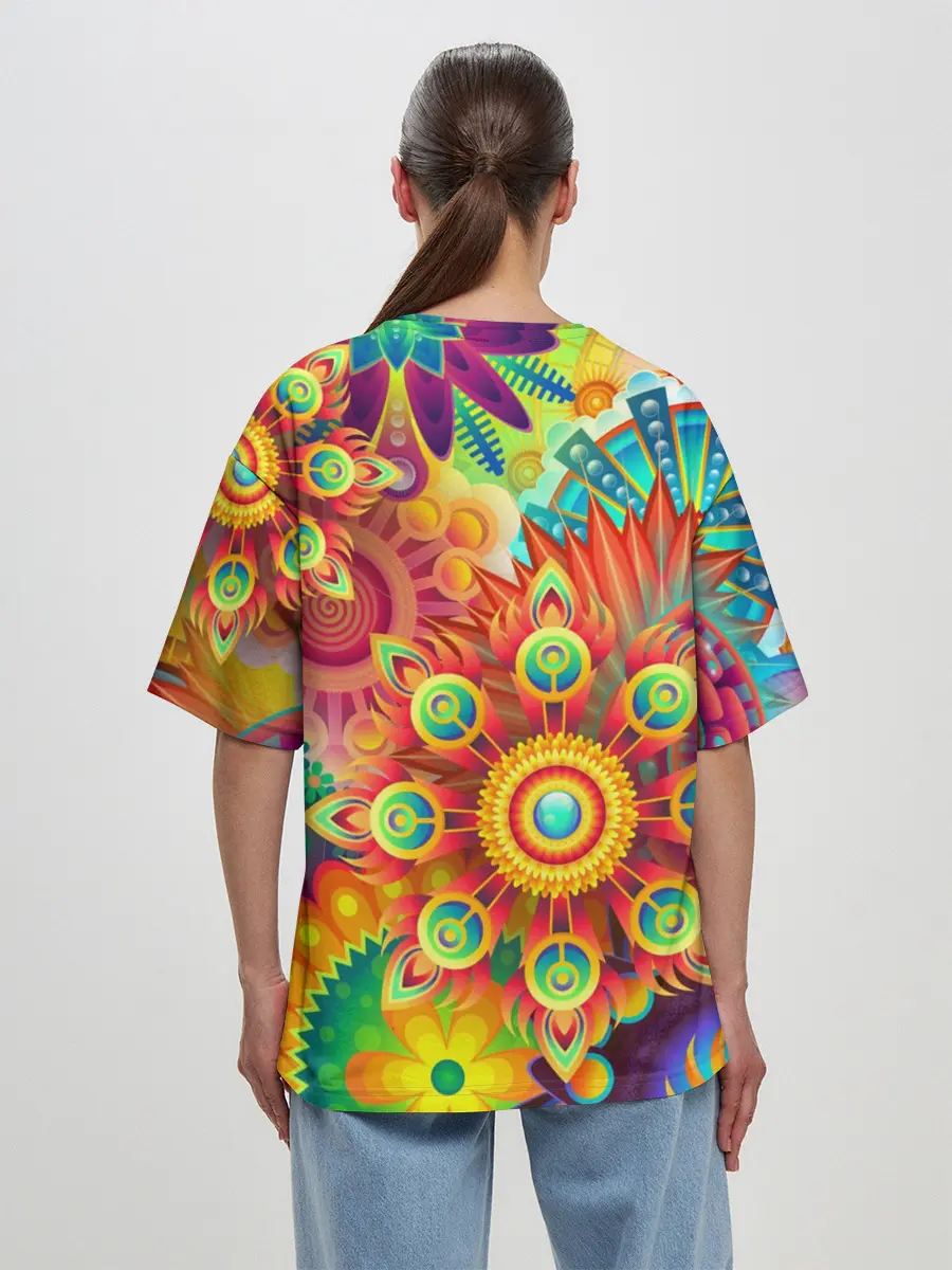 Женская футболка оверсайз / Психоделия | Яркая