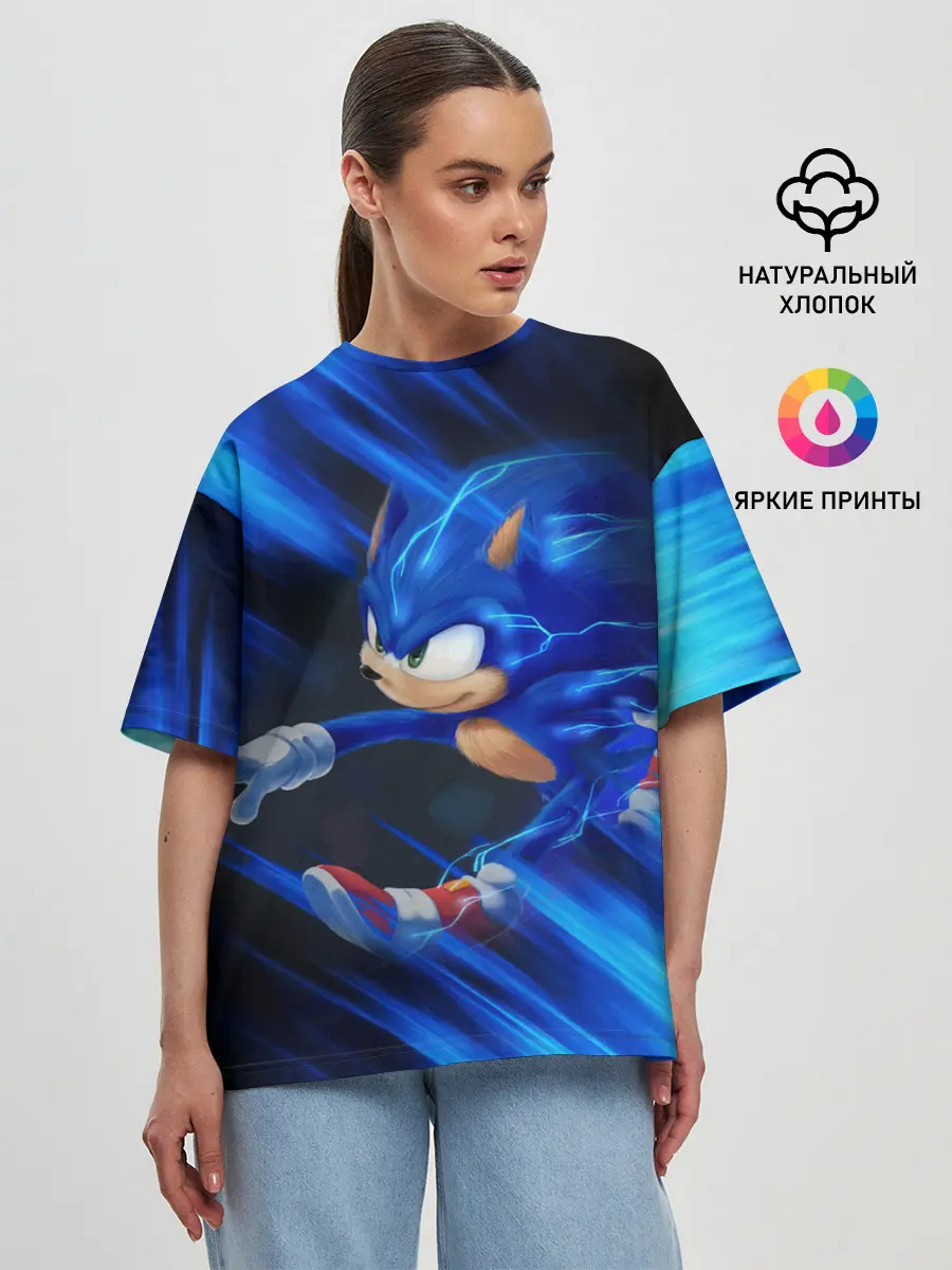 Женская футболка оверсайз / SONIC | СОНИК
