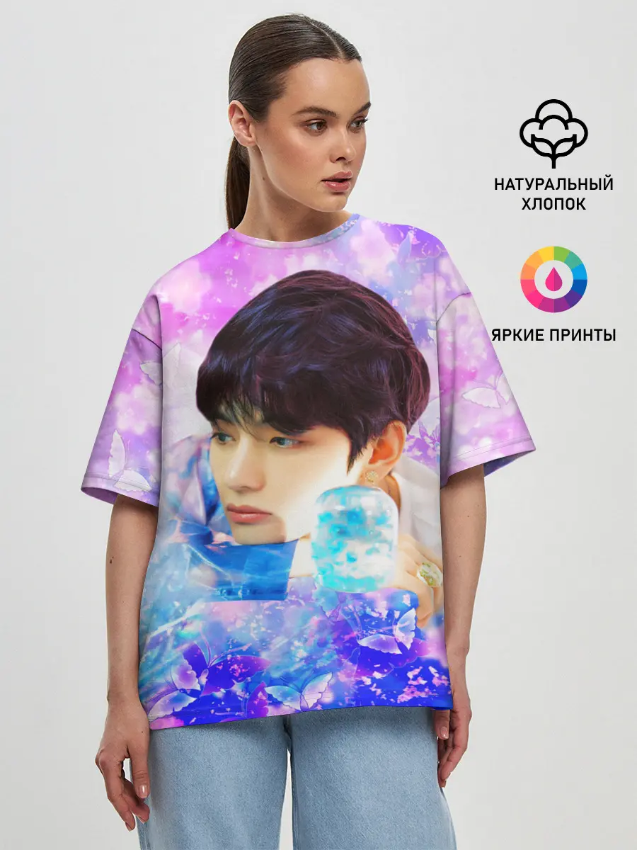 Женская футболка оверсайз / БТС 2020 Season Greeting Ви V