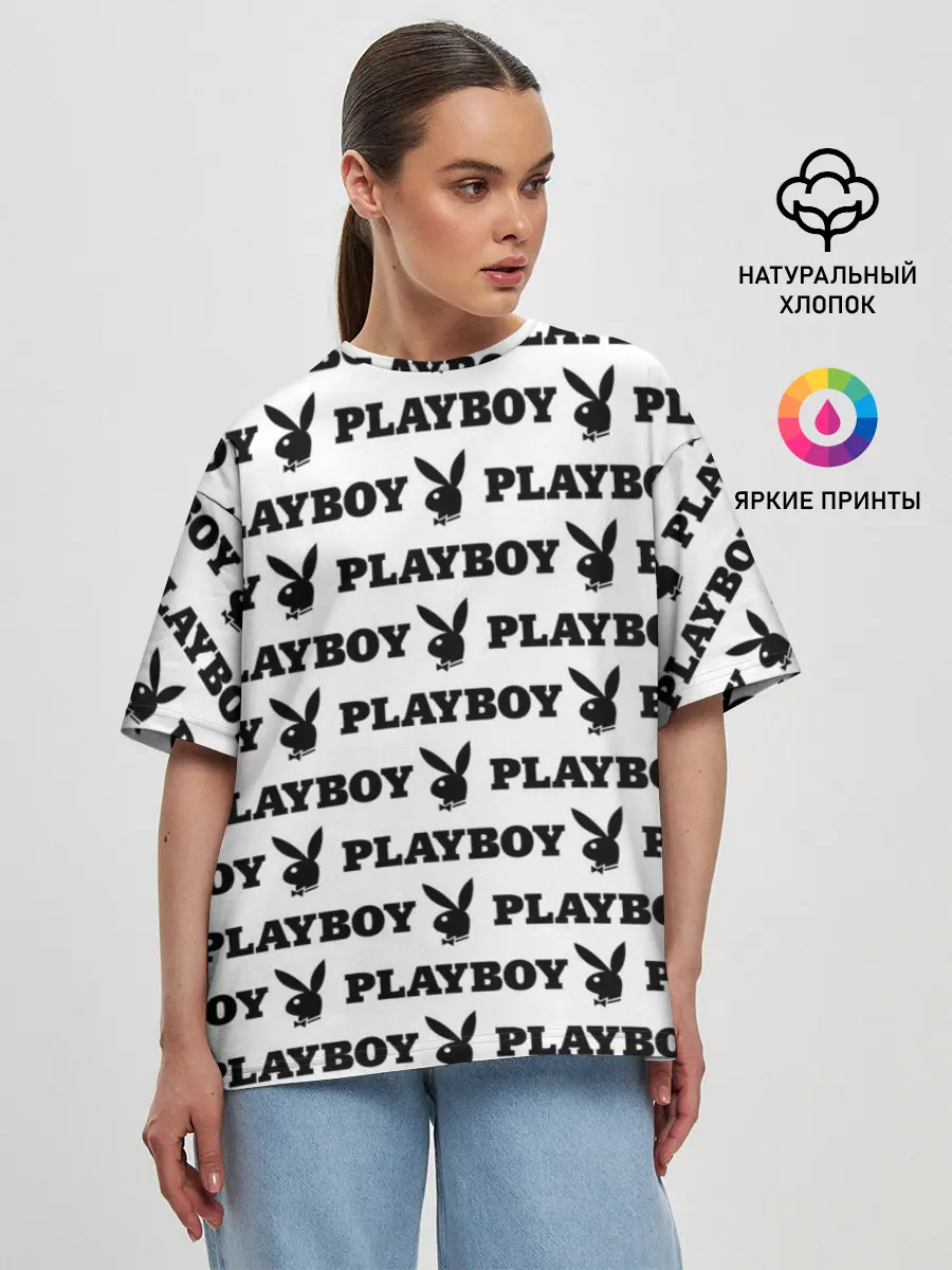 Женская футболка оверсайз / PLAYBOY | ПЛЕЙБОЙ