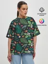 Женская футболка оверсайз / Forest leaves