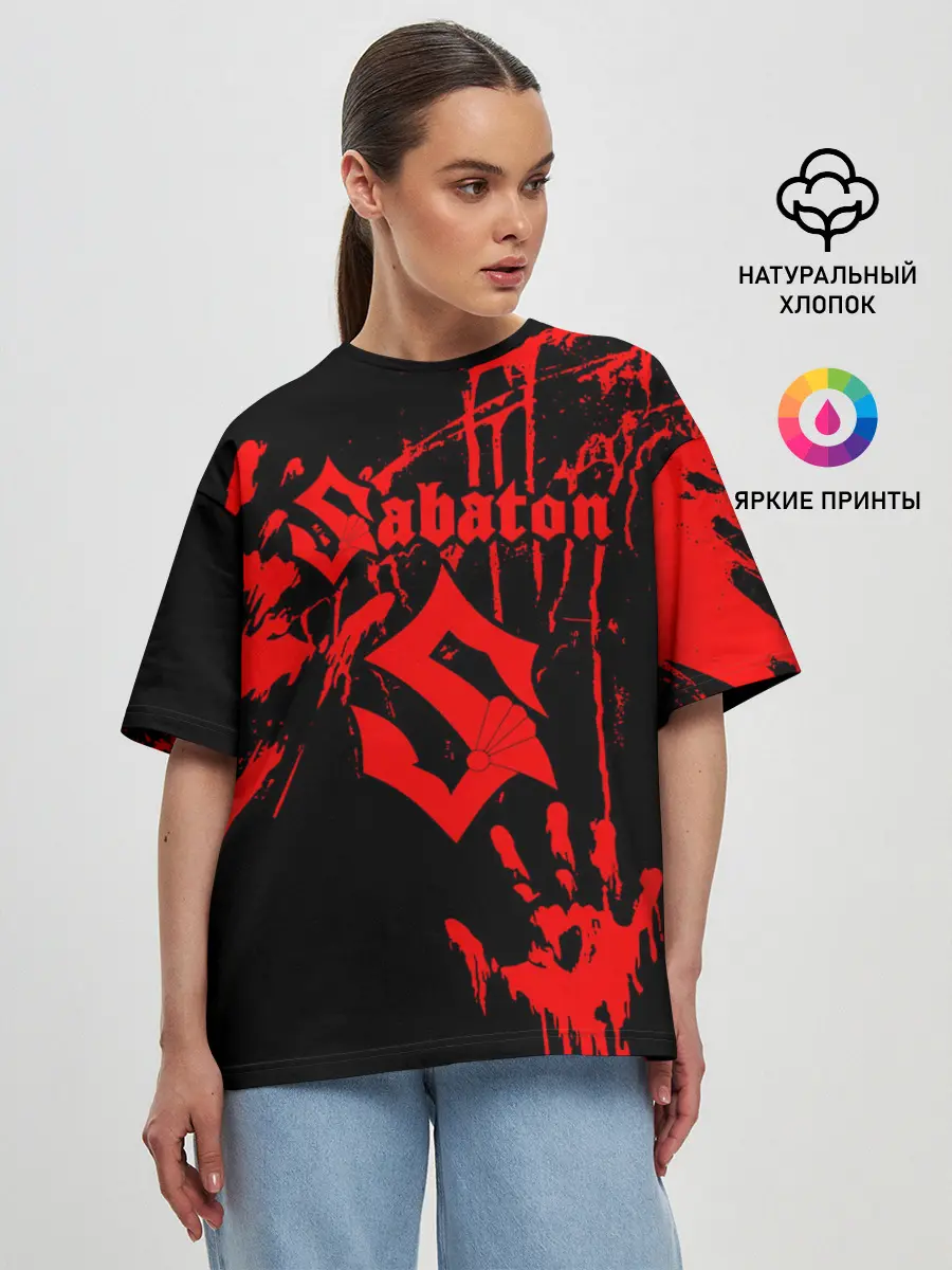 Женская футболка оверсайз / Sabaton