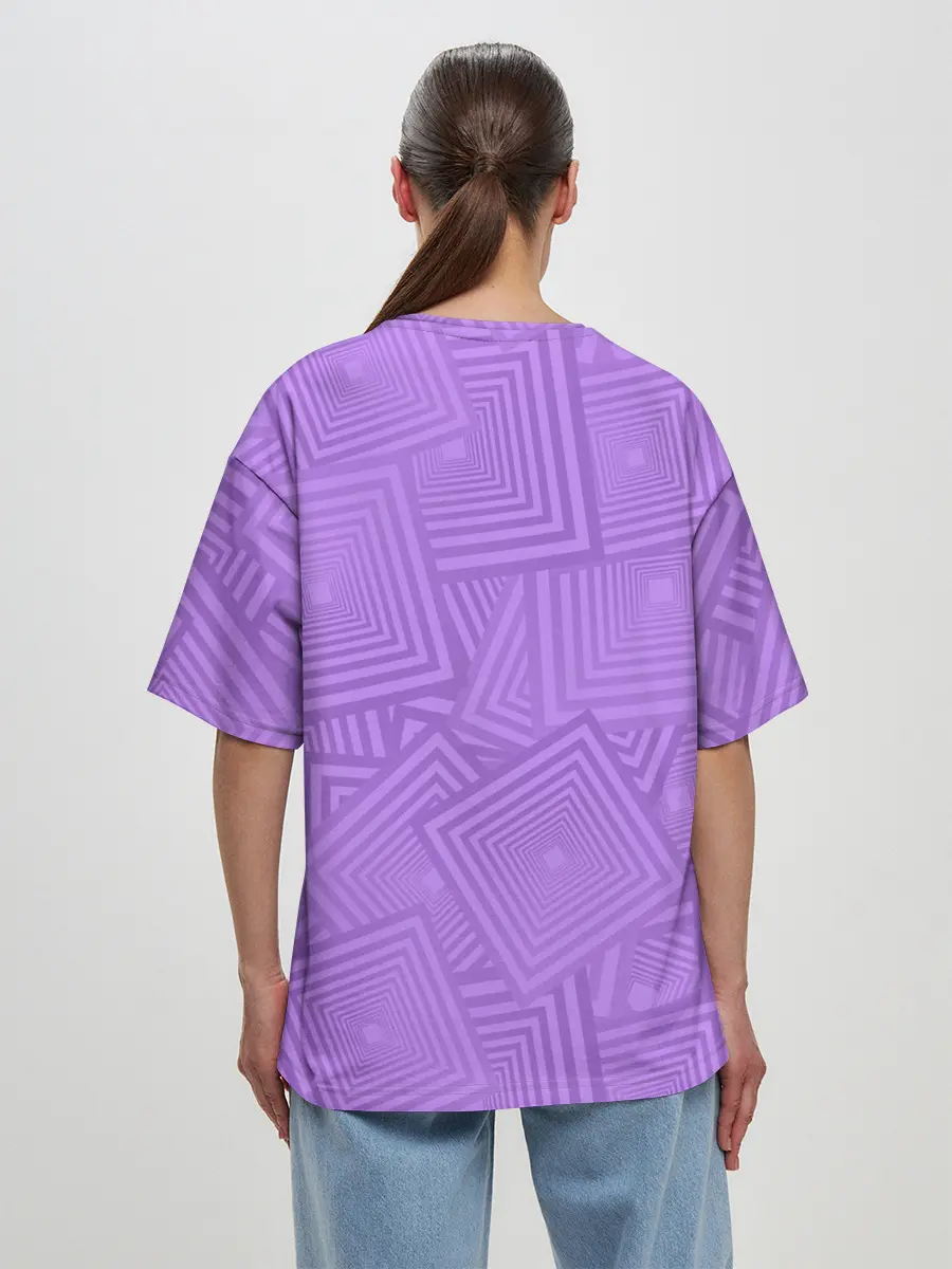 Женская футболка оверсайз / Квадраты в квадратах